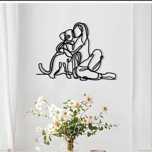 Me and my dog Black Wire Art Wall Decor